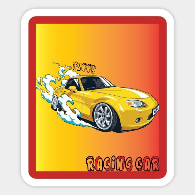 Funny Racing Cars Sticker by Creative Design for t-shirt